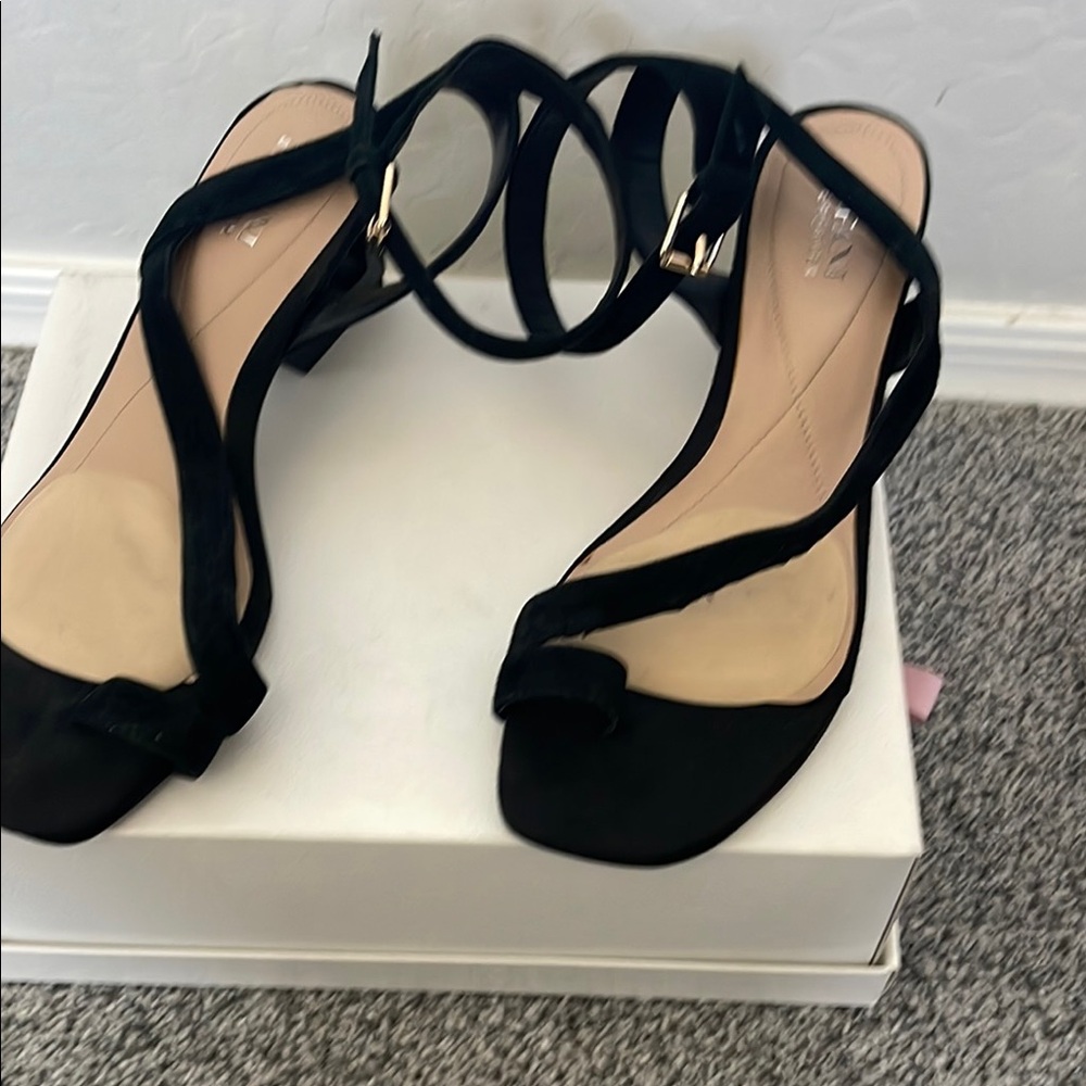 Elegant Black Strappy Women's Heels